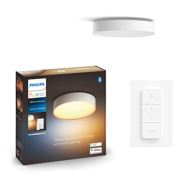 Philips Hue Enrave Plafondlamp | Wit | 26 cm | White Ambiance | incl. dimmer switch  LPH02775 - 1
