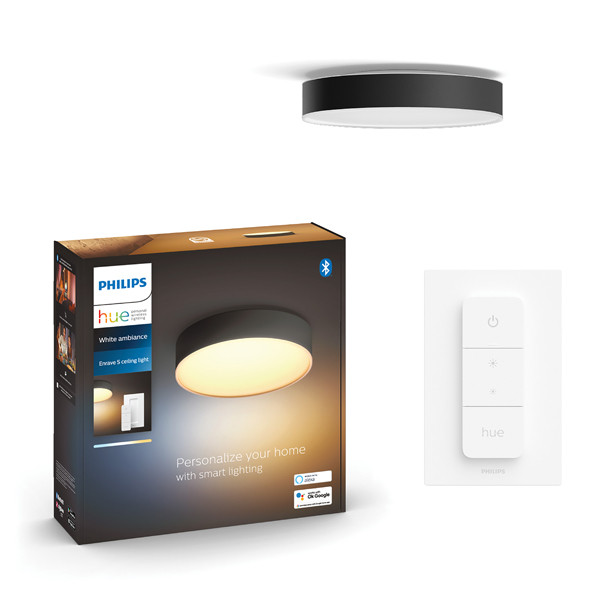 Philips Hue Enrave Plafondlamp | Zwart | 26 cm | White Ambiance | incl. dimmer switch  LPH02776 - 1