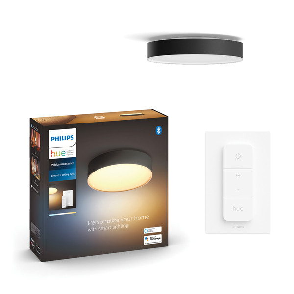 Philips Hue Enrave Plafondlamp | Zwart | 55 cm | White Ambiance | incl. dimmer switch  LPH02782 - 1