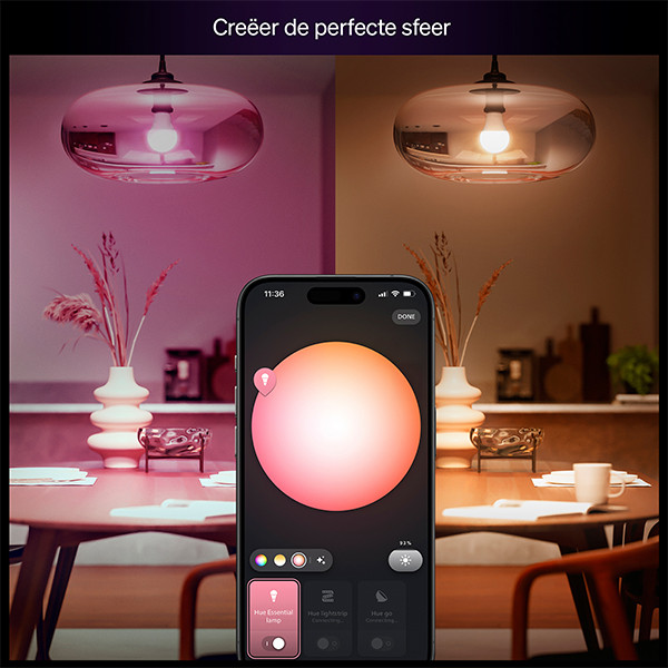 Philips Hue Essential Smart lamp E27 | Peer A60 | Mat | White & Color Ambiance | Zigbee LPH04289 - 4