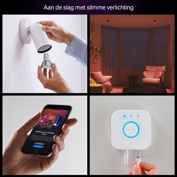 Philips Hue Essential Starterkit GU10 | RGB + 2200-6500K | 3 lampen, 1 dimmer en 1 bridge LPH04573 - 2