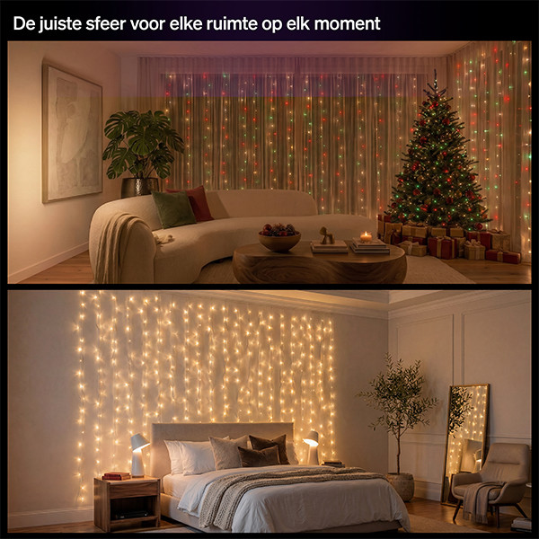 Philips Hue Festavia gordijnverlichting  | 1.35 x 2 m | White & Color Ambiance | 250 lampjes | Zigbee | IP54 LPH05153 - 3
