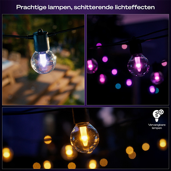 Philips Hue Festavia lichtsnoer koppelbaar 10.35 meter uitbreidingsset | White & Color Ambiance | 10 lampjes | IP65 | Zwart LPH04288 - 8