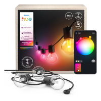 Philips Hue Festavia lichtsnoer koppelbaar 14 meter uitbreiding | White & Color Ambiance | 20 lampjes | IP65 | Zwart LPH04600
