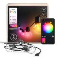 Philips Hue Festavia lichtsnoer koppelbaar 17.35 meter startset | White & Color Ambiance | 20 lampjes | IP65 | Zwart LPH04287