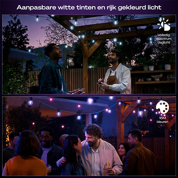Philips Hue Festavia lichtsnoer koppelbaar 17.35 meter startset | White & Color Ambiance | 20 lampjes | IP65 | Zwart LPH04287 - 2