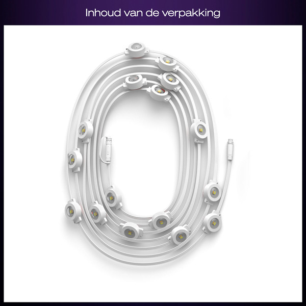 Philips Hue Festavia permanent lichtsnoer koppelbaar 9 meter uitbreiding | White & Color Ambiance | 16 lampjes | IP65 | Wit LPH04603 - 7