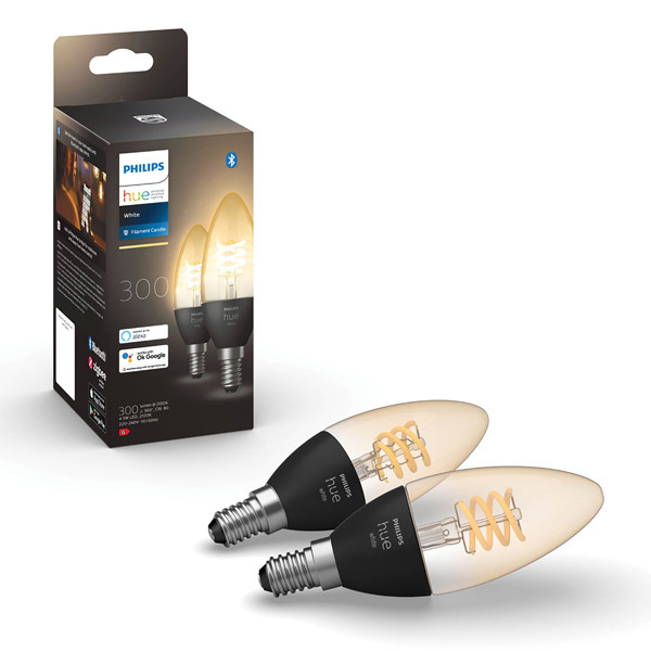 Philips Hue Filament | E14 | Kaars | White | 300 lumen | 4.5W | 2 stuks  LPH02733 - 1