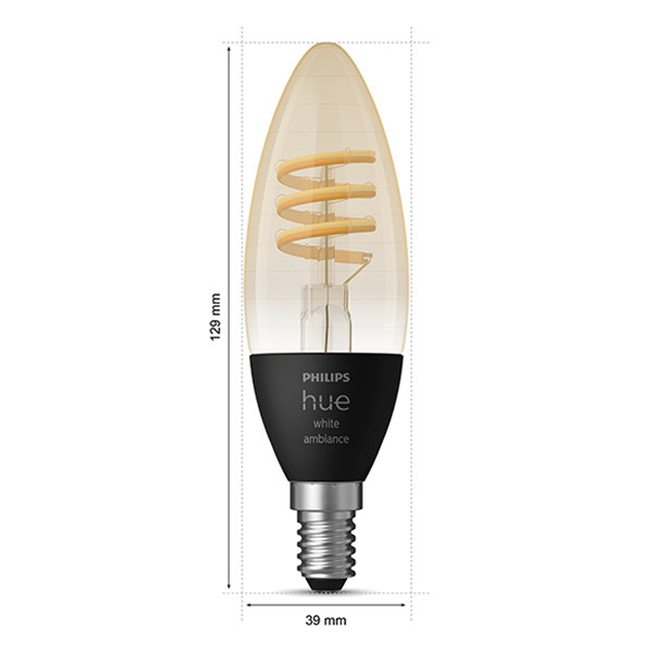 Philips Hue Filament E14 | Kaars | White Ambiance | 350 lumen | 4.4W | 2 stuks  LPH03047 - 2