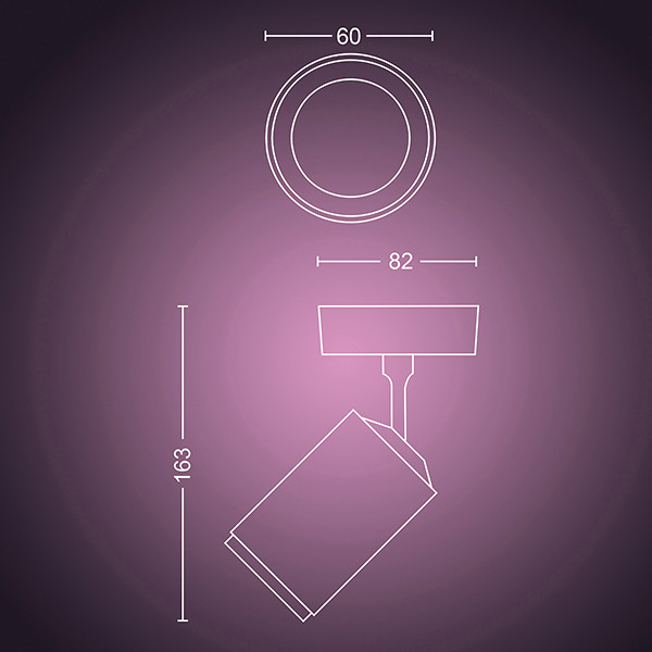 Philips Hue Fugato opbouwspot | Zwart | White en Color Ambiance | 1 spot  LPH03923 - 3