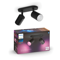 Philips Hue Fugato opbouwspot | Zwart | White en Color Ambiance | 2 spots  LPH03917