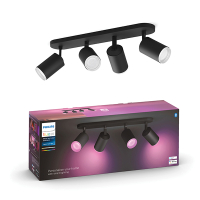 Philips Hue Fugato opbouwspot | Zwart | White en Color Ambiance | 4 spots  LPH03919