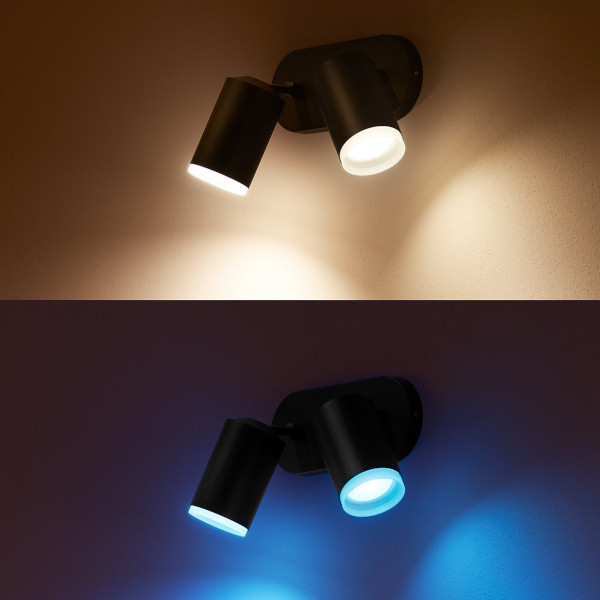 Philips Hue Fugato opbouwspot zwart | White en Color Ambiance | 2 spots  LPH01562 - 6
