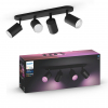 Philips Hue Fugato opbouwspot zwart | White en Color Ambiance | 4 spots  LPH01566