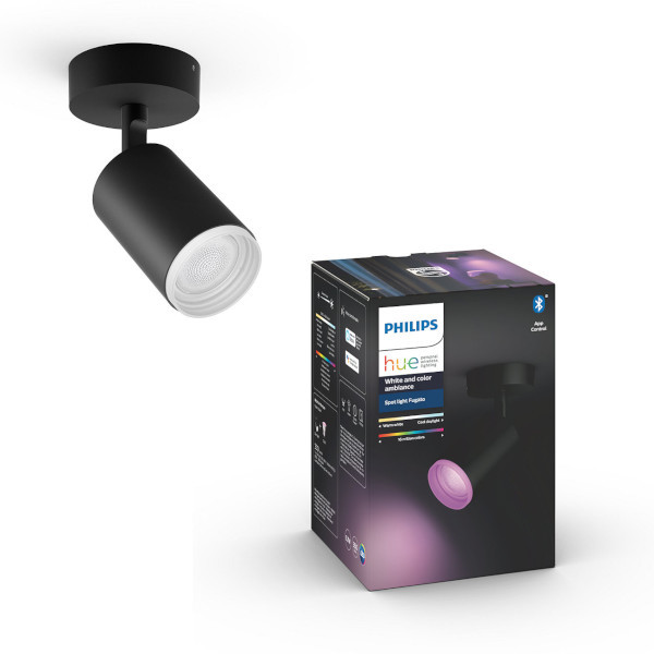 Philips Hue Fugato opbouwspot zwart | White en Color Ambiance  LPH01560 - 1