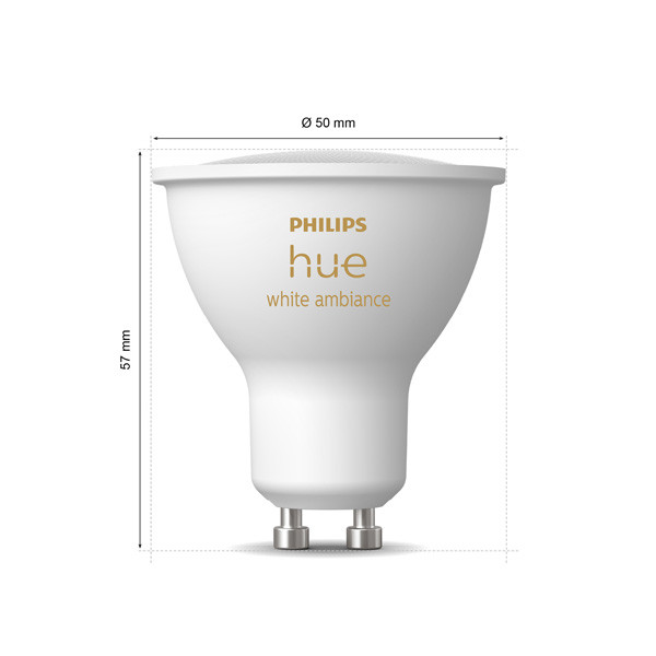 Philips Hue GU10 Smart led | White Ambiance | Zigbee | 4.2W (40W) | 3 stuks LPH03733 - 3