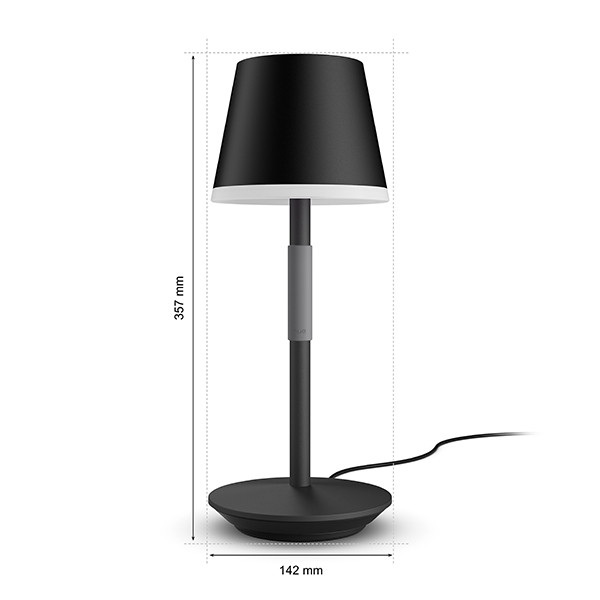 Philips Hue Go tafellamp | Oplaadbaar | White and Color Ambiance | Zwart  LPH02978 - 3