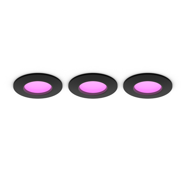 Philips Hue Inbouwspot | Slim Recessed 90mm | White en Color Ambiance | Zwart | 3x 8.3W  LPH03727 - 2