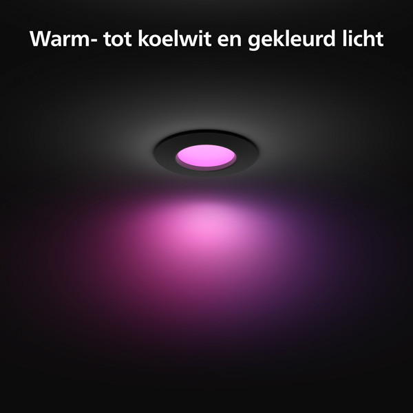Philips Hue Inbouwspot | Slim Recessed 90mm | White en Color Ambiance | Zwart | 8.3W  LPH03724 - 5