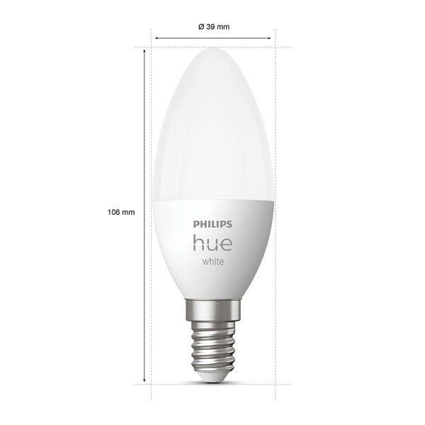 Philips Hue Kaarslamp E14 | White | 470 lumen | 5.5W | 2 stuks  LPH02722 - 3