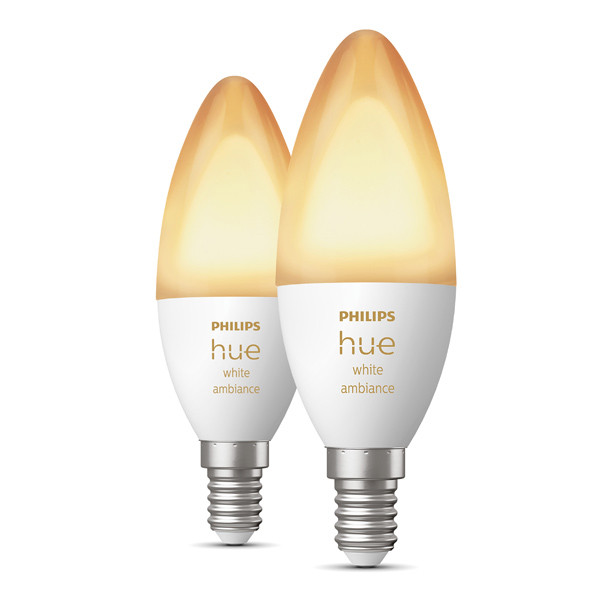 Philips Hue Kaarslamp E14 | White Ambiance | 470 lumen | 4W | 2 stuks  LPH02712 - 2