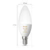 Philips Hue Kaarslamp E14 | White Ambiance | 470 lumen | 4W | 2 stuks  LPH02712 - 3