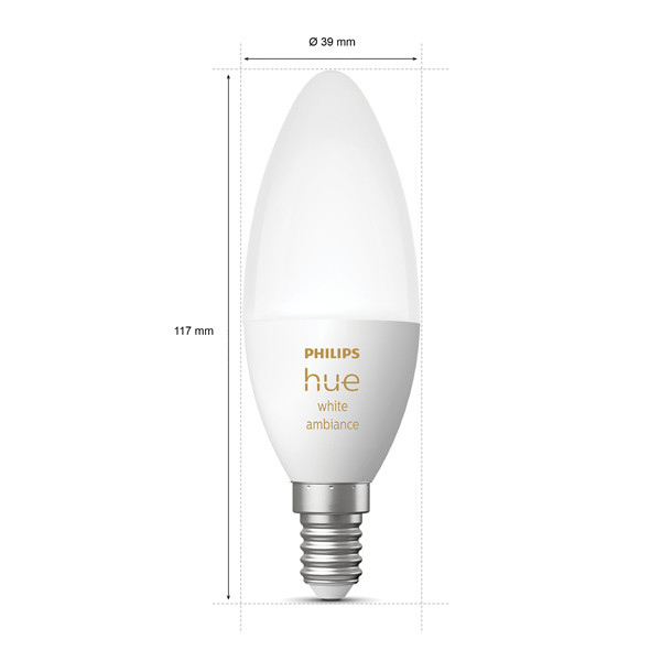 Philips Hue Kaarslamp E14 | White Ambiance | 470 lumen | 5.2W | 2 stuks  LPH02712 - 3