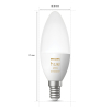 Philips Hue Kaarslamp E14 | White Ambiance | 470 lumen | 5.2W  LPH02711 - 3
