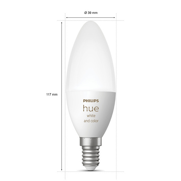 Philips Hue Kaarslamp E14 | White en Color Ambiance | 470 lumen | 4W | 2 stuks  LPH02701 - 3