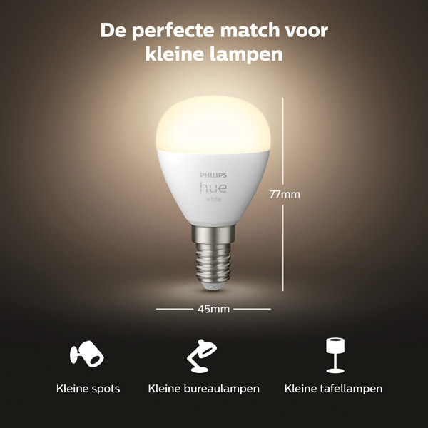 Philips Hue Kogellamp E14 | White | 470 lumen | 5.7W | 2 stuks  LPH02724 - 3