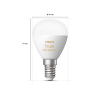 Philips Hue Kogellamp E14 | White Ambiance | 470 lumen | 5.1W | 2 stuks  LPH03366 - 2