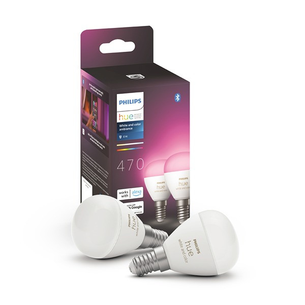 Philips Hue Kogellamp E14 | White en Color Ambiance | 470 lumen | 5.1W | 2 stuks  LPH03364 - 1