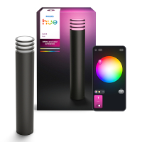 Philips Hue Lucca sokkellamp hoog | White & Color Ambiance | Zigbee | Antraciet | IP44 | Dimbaar | 8.1W LPH04863