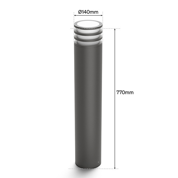 Philips Hue Lucca sokkellamp hoog | White & Color Ambiance | Zigbee | Antraciet | IP44 | Dimbaar | 8.1W LPH04863 - 8
