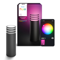 Philips Hue Lucca sokkellamp laag | White & Color Ambiance | Zigbee | Antraciet | IP44 | Dimbaar | 8.1W LPH04862