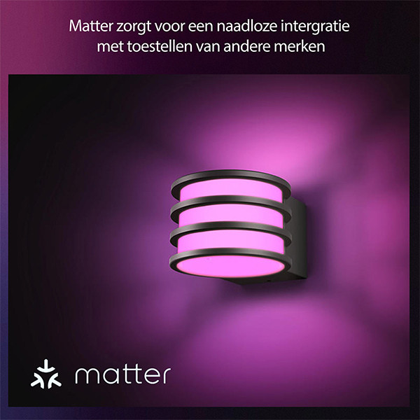 Philips Hue Lucca wandlamp | White & Color Ambiance | Zigbee | Antraciet | IP44 | Dimbaar | 8.1W LPH04861 - 5