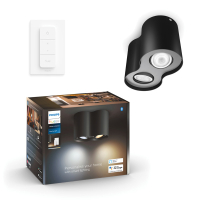 Philips Hue Opbouwspot | Pillar | White Ambiance | Incl. Dimmer Switch | Zwart | 2x 4.2W  LPH03706