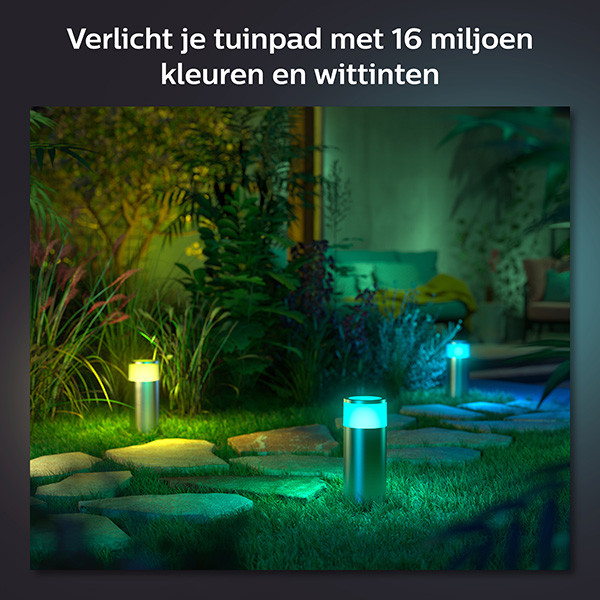 Philips Hue Outdoor Calla sokkellamp 29,5 cm RVS | White and Color Ambiance | Uitbreiding 24V  LPH02878 - 3