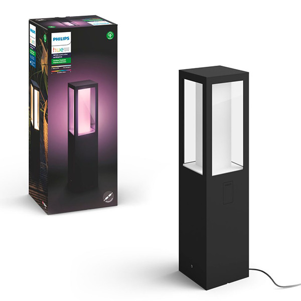 Philips Hue Outdoor Impress sokkellamp 40 cm zwart | White en Color Ambiance | Uitbreiding 24V  LPH01448 - 1