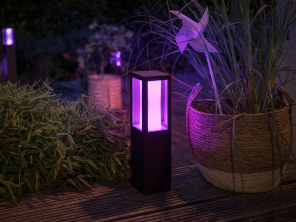 Philips Hue Outdoor Impress sokkellamp 40 cm zwart | White en Color Ambiance | Uitbreiding 24V  LPH01448 - 4