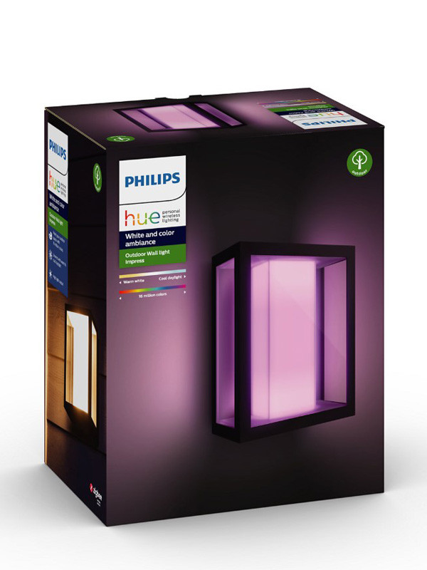Philips Hue Outdoor Impress wandlamp 19 cm zwart | White en Color Ambiance  LPH01444 - 2