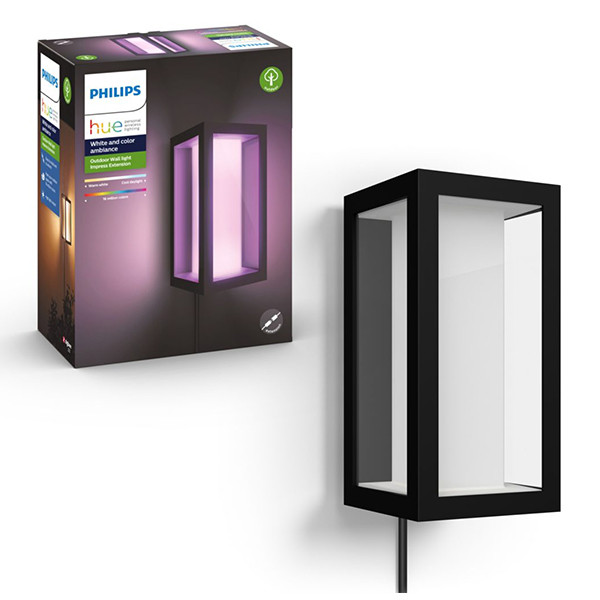 Philips Hue Outdoor Impress wandlamp zwart | White en Color Ambiance | Uitbreiding 24V  LPH01466 - 1