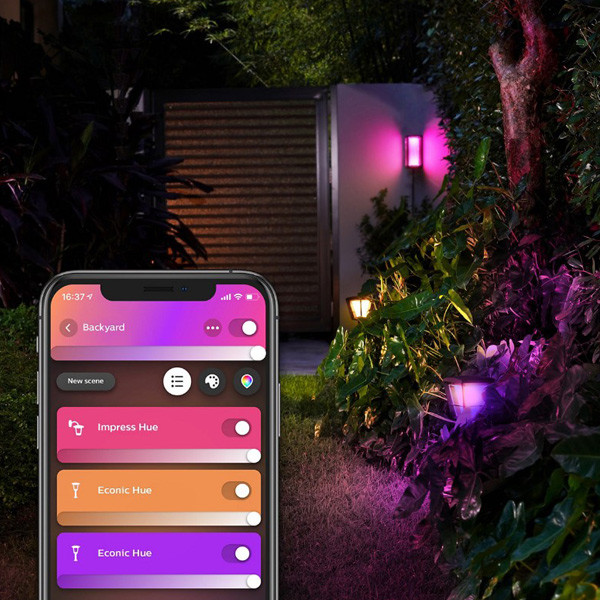 Philips Hue Outdoor Impress wandlamp zwart | White en Color Ambiance | Uitbreiding 24V  LPH01466 - 4