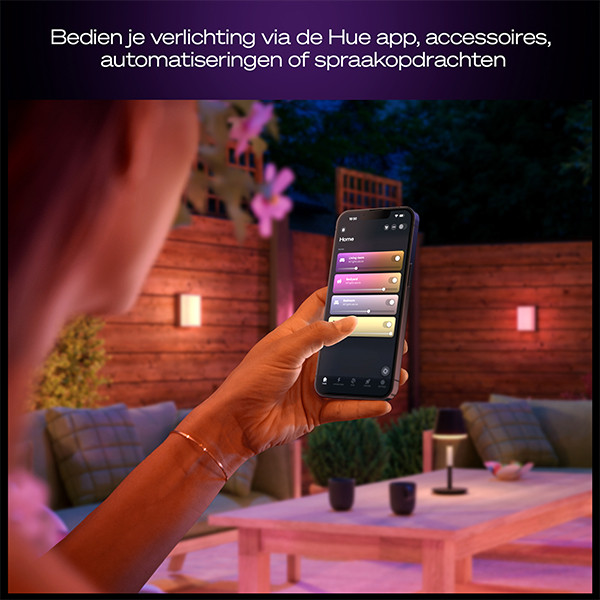 Philips Hue Outdoor Wandlamp | Muscari | White & Color Ambiance | Zigbee | IP44 | 4.2W | Zwart LPH05119 - 8