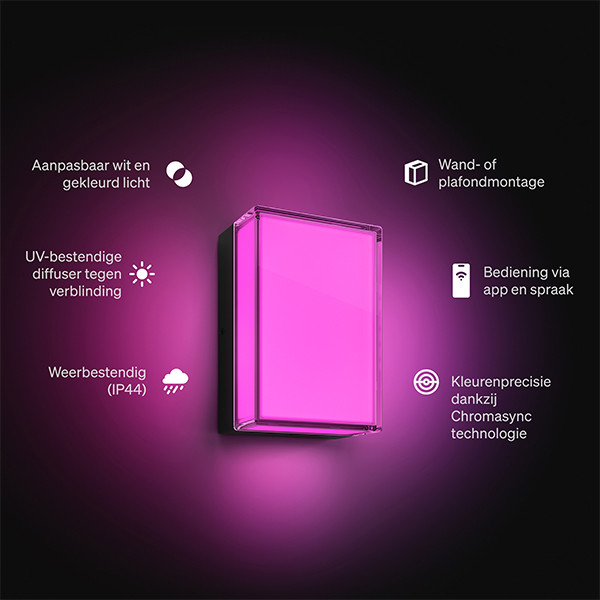 Philips Hue Outdoor Wandlamp | Scenova | White & Color Ambiance | Zigbee | IP44 | 7.2W | Zwart LPH05118 - 2