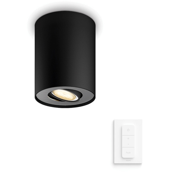 Philips Hue Pillar Opbouwspot | Zwart | 1 spot | White Ambiance | incl. dimmer switch  LPH02806 - 10