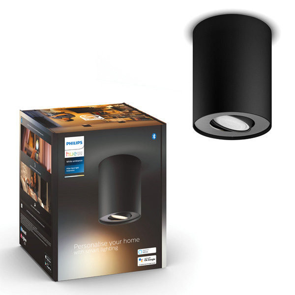 Philips Hue Pillar Opbouwspot | Zwart | 1 spot | White Ambiance  LPH02810 - 1