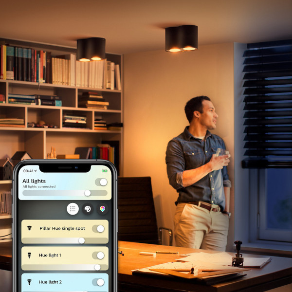 Philips Hue Pillar opbouwspot zwart | White Ambiance | 2 spots | incl. dimmer switch  LPH01547 - 4