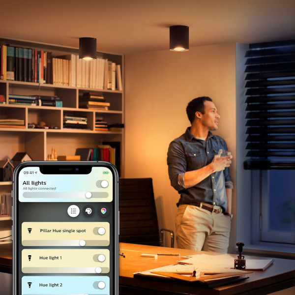 Philips Hue Pillar opbouwspot zwart | White Ambiance | incl. dimmer switch  LPH01543 - 4