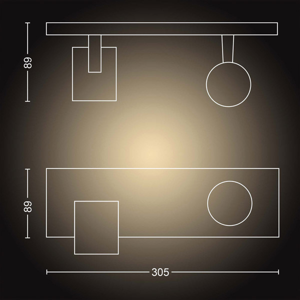 Philips Hue Runner Opbouwspot | Wit | 2 spots | White Ambiance | incl. dimmer switch  LPH03712 - 4